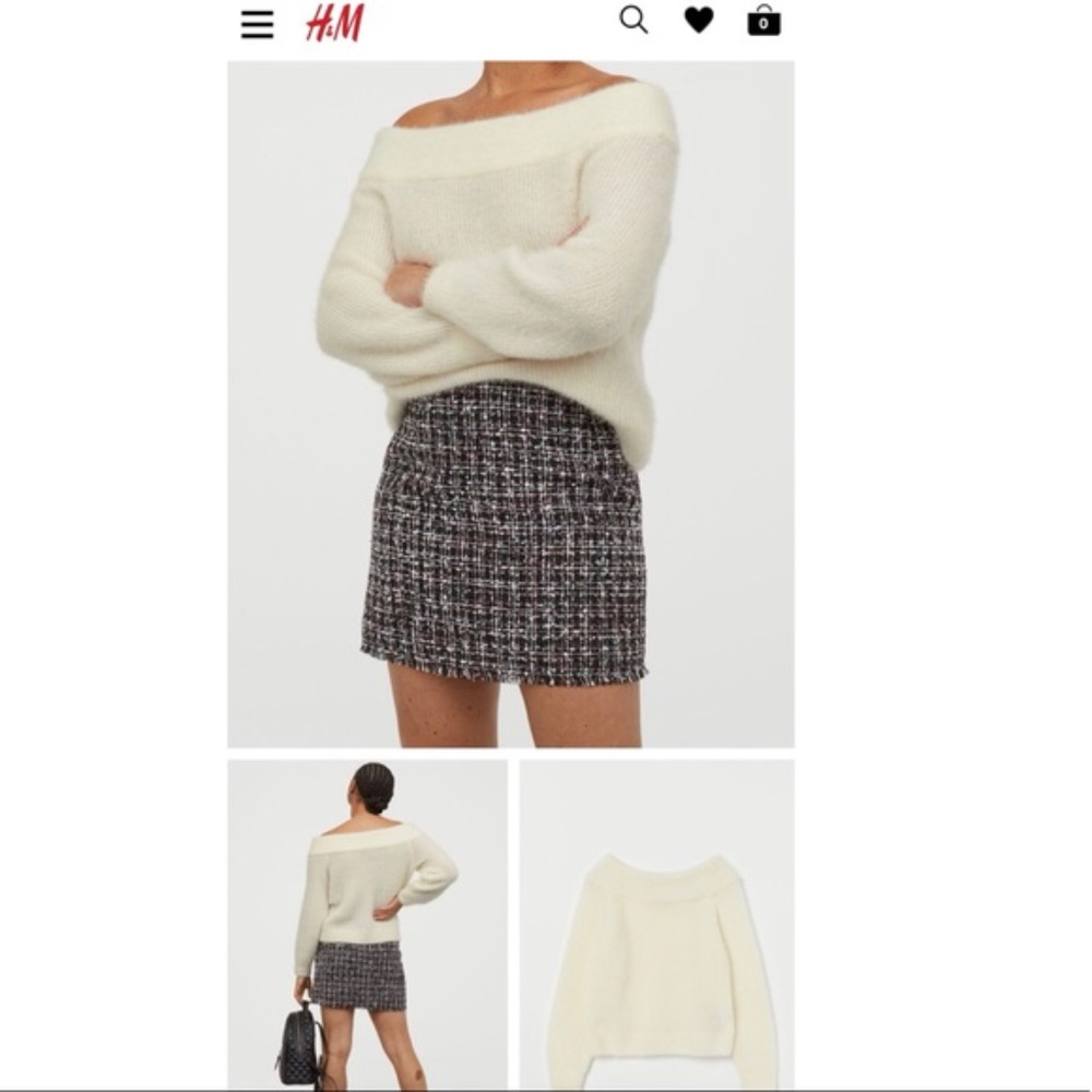 White Off the Shoulder Sweater
